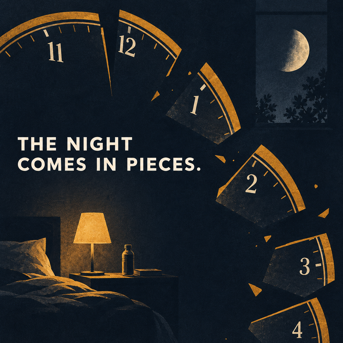 The night comes in pieces — brand illustration