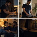 Moments of new parenthood — AI-generated lifestyle collage